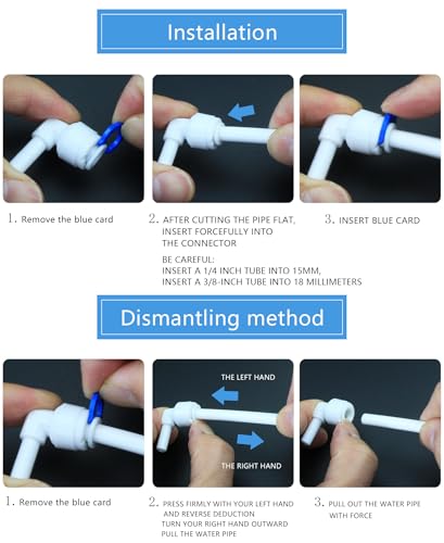 3/8" FPT to 3/8" Push-Fit Elbow for RO System, 5 Pcs | Hard plug quick bend elbow connects 3/8" female thread to 3/8" push-fit for reverse osmosis RO DIY water purification. - style: 3/8 hard socket elbow