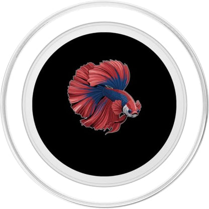 Colorful Betta Fish Portrait Vibrant Aquarium Art PopSockets PopGrip for MagSafe - style: Magnetic PopGrip