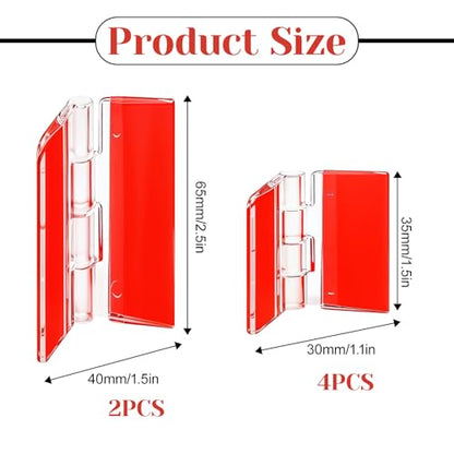 8 PCS Self-Adhesive Clear Plastic Hinges 2 Sizes Acrylic Transparent Continuous Hinge Tools for Cabinet Drawer Furniture DIY Box Display Stand Crafts Aquarium Lid