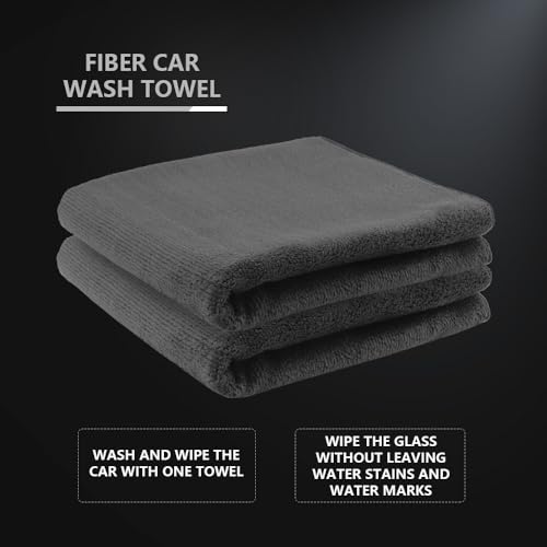 SPTA Car Microfiber Towels, Sport & Workout Towel - Gym, Exercise, Fitness, Spa, Ultra Soft, Super Absorbent, Fast Drying Premium Microfiber, 320gsm, 16in x 27in, Midnight (3-Pack)-MT036
