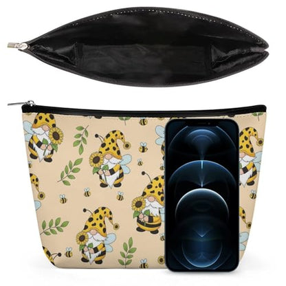 Supdreamc Casual Makeup Cosmetic Case Handbag, Gnomes Bees And Sunflowers Art Cosmetic Train Case Pouch Large Capacity Carry On Bag, Luggage Makeup Pouch for Women GirlGirls Ladies - color: Pattern 427