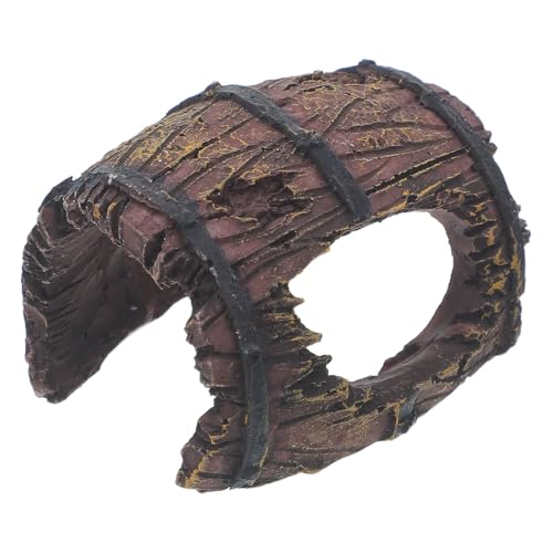 Fish Tank Barrel Decor: Aquarium Decoration Betta Cave Hideaway Tunnel - Resin Fish Tank Cave Hide for Aquarium Goldfish, Reptile, and Turtle