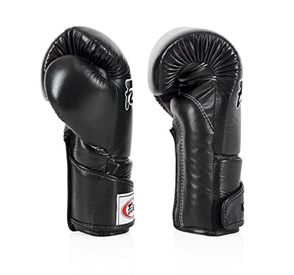 Fairtex BGV6 Angular Boxing Gloves, Locked Thumb Muay Thai MMA Kickboxing - color: Black, size: 14oz