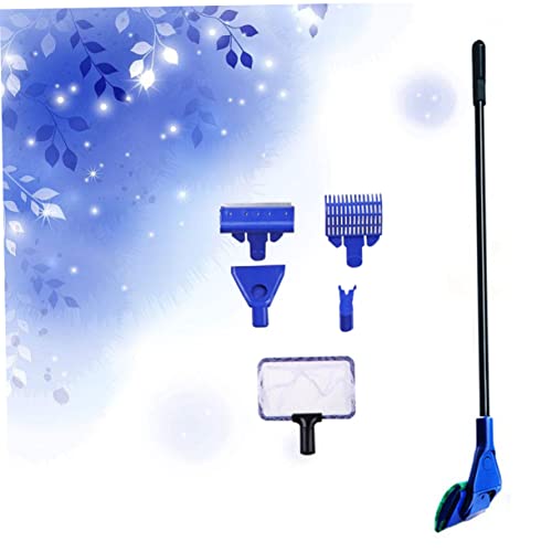 Happyyami Five One Fish Tank Cleaning Kit Handle Detachable Brushes Safe for Essential Aquarium Maintenance Tools in