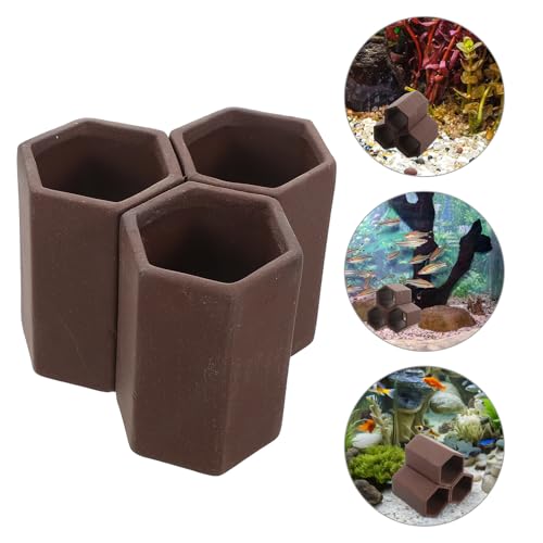 BESTonZON Aquarium Shrimp Cave Decor Pottery Fish Tank Shelter Spawning Hiding Tube for Aquarium Habitat Ornament