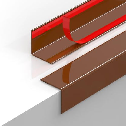 2PCS Wall Corner Protectors Guards - Self Adhesive Corner Protector & Corner Guards for Walls Edge Protection, Easy to Apply - No Tools Needed(Brown, 31.5"x1.18")