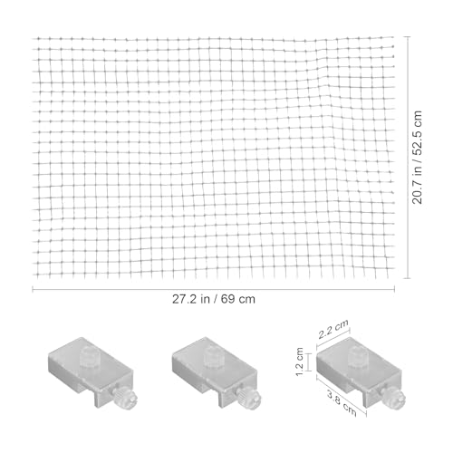 VILLCASE Fish Tank Anti-Escaping Net Aquarium Mesh Cover 27.55X20.86 Inches Breathable Escape-Proof Screen with 5 Brackets Practical Fish Tank Netting for Home Aquariums