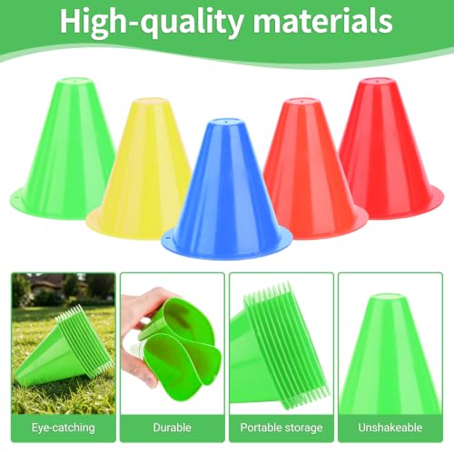 10-Pack Football Training Cones, Bracket Accessories, Obstacle Marking Set - color: Green