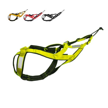 Dog Sled Harness Waterproof Nylon with Reflective Strips Durable Running Harness for Large Dogs (Green, M) - color: Green, size: M