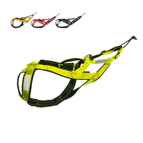 Dog Sled Harness Waterproof Nylon with Reflective Strips Durable Running Harness for Large Dogs (Green, 3XL) - color: Green, size: 3XL