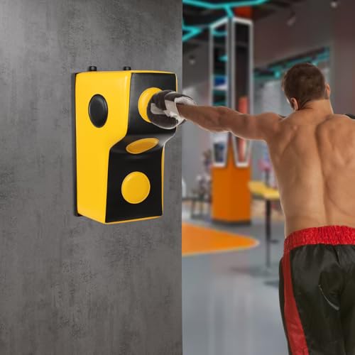 Taekwondo Kick Shield, Boxing Punching Pad Kickboxing, Leather and High Elastic Sponge Bag for TKD, Martial Arts, Karate Workout etc - color: Black & Yellow