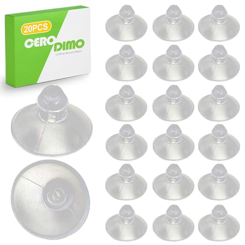 20 Pack 18mm/0.7" Transparent Anti-Collision Suction Cups for Glass Table Tops, Furniture, Desk, Without Hooks