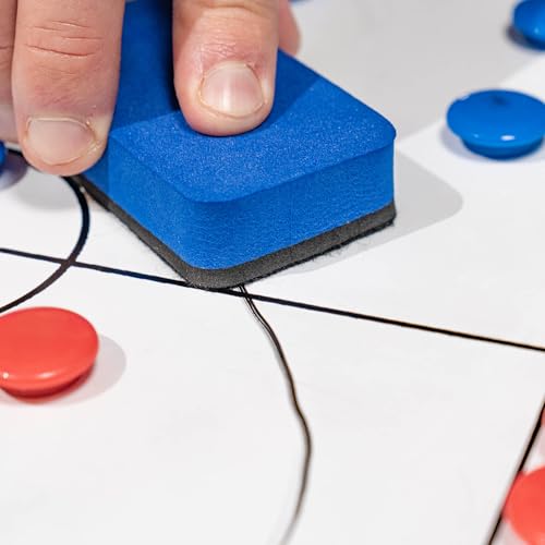 QuickPlay Magnetic Soccer Coaching Whiteboard 12x16in - Double-Sided | Two printed faces, Full & half field, Dry-erase surface, Player magnets & pen, Plan drills & set plays, Wall or table