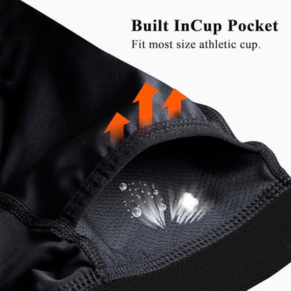 Football Padded Compression Shorts with Cup Pocket, 5 EVA Pads - size: Medium