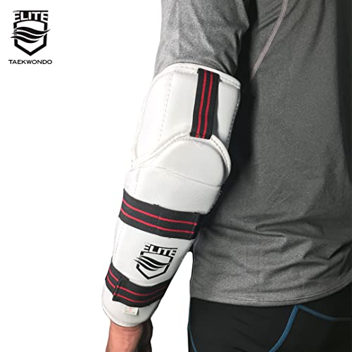 ELITE – Taekwondo Forearm & Elbow Guard. Kids & Adults Sizes (TKD Protector) - Comfortable, Lightweight, & Protective - size: Large
