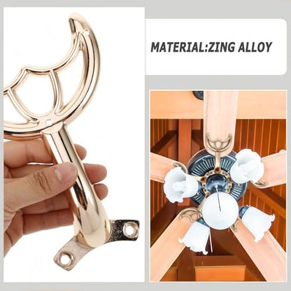 5 Pcs 52’’Ceiling Fan Blades Arms Replacement,Ceiling Fan Blades Arms Replacement Parts Mounting Bracket Kit for Replacing The Worn Fan Blades,Keep The Balance and Good Performance (Rose Gold) - color: Rose Gold