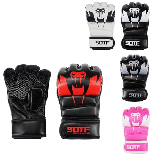 SOTF Punching Gloves for Adults MMA Training Gloves Men Fight Boxing Gloves Open Fingers Women - color: pink