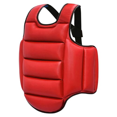 Boxing Body Protector, Reversible Chest Protector, Adjustable Taekwondo Sparring Gear, Sponge Boxing Training Equipment 160-180cm|Chest Rib Guards - color: Red & Blue