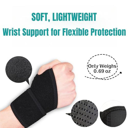 2-Pack Universal Wrist Braces - Support for Left & Right Hand