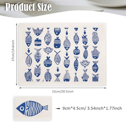 SUPERDANT 5PCS Fish Underglaze Paper Transfer Hand Drawn Fishes Transfer Paper for Clay Ceramic Porcelain Under Glaze Transfers for Pottery Enamel Decals Blue Underglaze Decal Papers Handcrafted Gifts