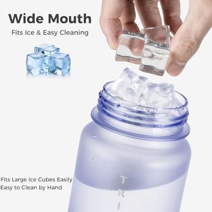 32oz Clear Tritan Water Bottle with Chug Lid - color: Lavender
