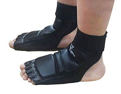 Taekwondo Training Boxing Foot Protector Gear Martial Arts Fight Muay Thai Kung Fu Tae Kwon Do Feet Protector TKD Foot Support for Men Women Kids Children (X-Small)