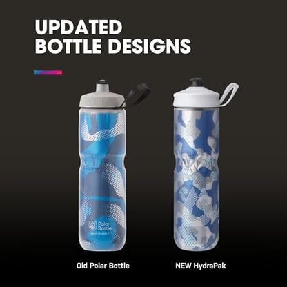 HydraPak Polar Sport Insulated Water Bottle (20oz, Pulse Purple) | High Flow, BPA Free, Tri-Layer Insulation, Leakproof, Dash Handle, Easy Squeeze, Self-Sealing Cap, for Sports - color: Pulse Purple, style: 20oz/600ml