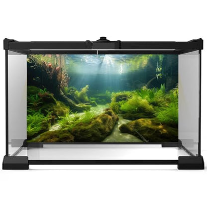 Ocean Floor Fish Tank Background Underwater Stone Aquarium Background Under Water Background Cave Sunlight Fish Tank Backdrop Decoration Aquarium Backdrop Durable Vinyl 24x16in