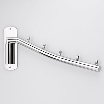 Sumnacon Clothes Hanger Rack，Wall Mount Garment Hook with Swing Arm，Silver - color: Silver