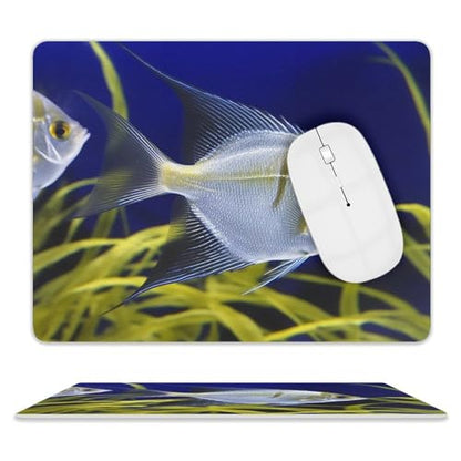 Mousepad Leather Mousemat with Rubber Base Desk Protector Pad for Laptop Aquarium Angelfish Mousemats Computer Desk Mat Non-Slip Desk Pad for Work Office Home 10 X 8 Inches