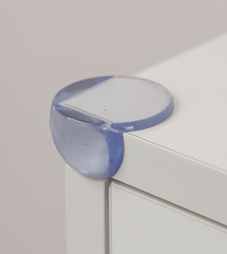 Rocky Mountain Goods Safety Clear Corners Guards - 4 Pack Corner Protector for Baby - Table, Furniture, Cabinets, Glass Top, Sharp Corners - Soft and Strong - Slide and Push On Bumpers