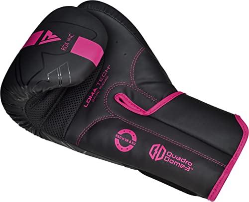 RDX Boxing Gloves, Pro Training Sparring, Maya Hide Leather, Muay Thai MMA Kickboxing, Men Women Adult, Heavy Punching Bag Focus Mitts Pads Workout, Ventilated Palm, Multi Layered, 8 10 12 14 16 18 Oz - color: PINK, size: 10 OZ