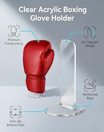 Clear Boxing Glove Stand, Gym Glove Holder,Boxing Glove Display Stand, Vertical Boxing Glove Display Baseball Glove Display Stand (2 PACK) - color: 2 PACK