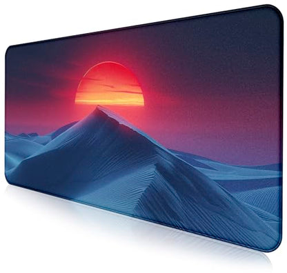 Mountain Top Scenery Mouse Pad Sunset Mountain Computer Decorative Desk Pad | The Surface Of The Mouse Pad Is Designed With Fiber Woven Material, And The Base Is Made Of Natural Anti Slip Rubber. - color: Beautiful Mountain Peaks