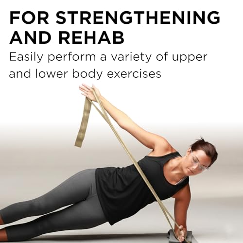 THERABAND CLX Resistance Band with Loops, Fitness Band for Home Exercise and Workouts - color: Silver/Gold - Super Heavy/Max