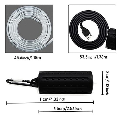 Aquarium Air Pump Mini USB Fish Tank Oxygen Air Pump Portable Ultra Silent Air Aerator Pump Energy Saving Oxygen Bubbler with Air Stone and Single Outlet Silicone Tube 1W - color: Black