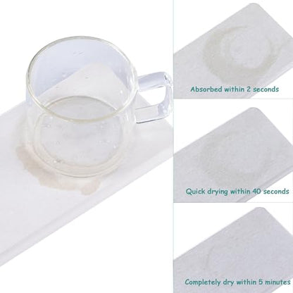 NiuYichee 2 Pcs Water Absorbing Stone Trays, Kitchen/Bathroom Sink Soap Dish, Diatomite Tray Used for Hand Soap & Cosmetic Bottles in The Modern Home, 3.15" W x 10.2" L, White