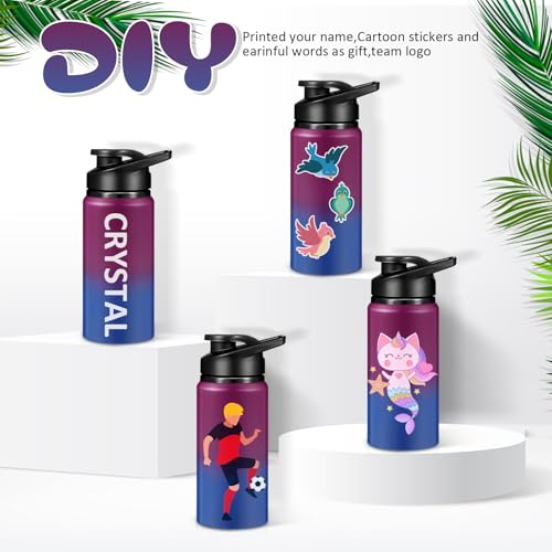 Mimorou Aluminum Water Bottles Bulk 17oz - color: Dark Red, Blue