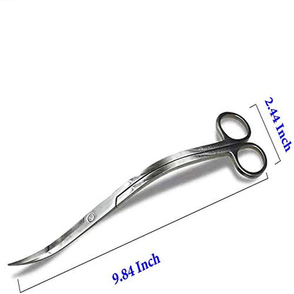 Aquarium Scissors, Stainless Steel Mirror Wave Scissors, Professional Aquarium Plant Scissors, Ambidextrous, Silver