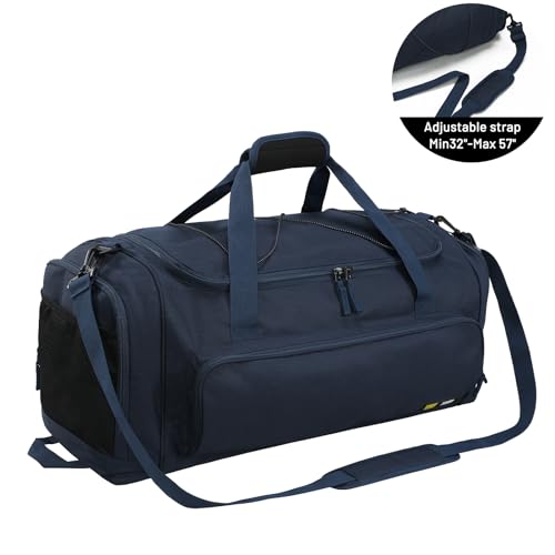 MIER Large Gym Bag for Men 60L Duffel Bag with Shoe Compartment - color: Pure Blue