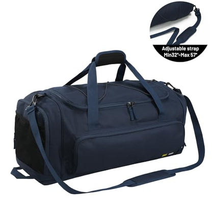 MIER Large Gym Bag for Men 60L Duffel Bag with Shoe Compartment - color: Pure Blue
