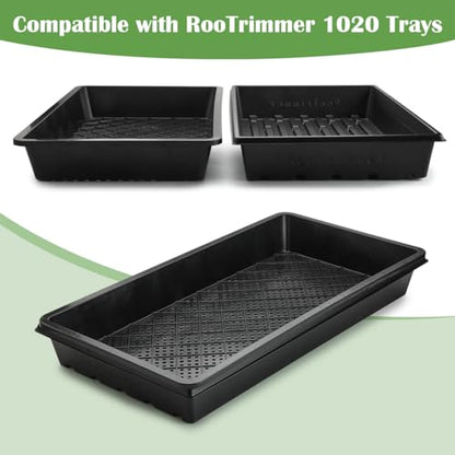 RooTrimmer 10 Pack 1020 Trays and 10 Pack 1020 Mesh Bootom Trays, 20'' x 10'', Heavy Duty Propagation Flats for Microgreens, Seed Starting, Soil Blocks, Hydroponics & Wheatgrass (10 Sets) - size: 21L x 11 W x 2.5 H