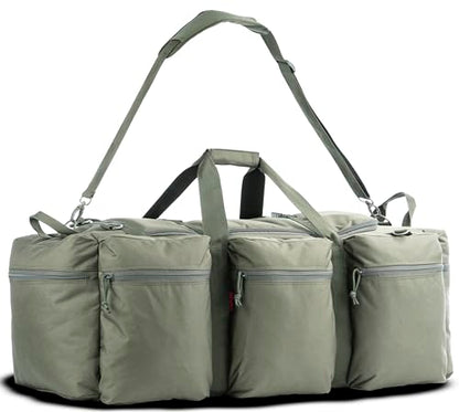 100L Large Military Duffle Bag Deployment Duffel Bag Sports Equipment Travel Luggage Bag with Detachable Backpack Straps… - color: Olive Green