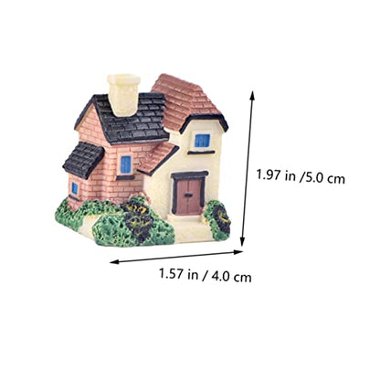 GANAZONO 4pcs Aquarium Accessories Resin Villa Ornament House Model for Landscape Decor for Garden Lovers Random Style