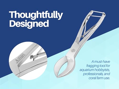 Coral Cutters 7.5" Crescent Style Heavy Duty Medical Grade Stainless Steel Fragging Tool for Reef & Marine Aquariums, Precision Coral Trimmer for SPS & LPS Corals