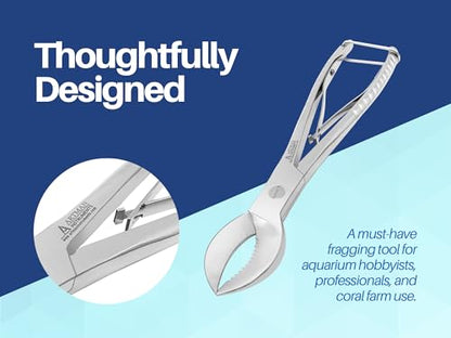 Coral Cutters 7.5" Crescent Style Heavy Duty Medical Grade Stainless Steel Fragging Tool for Reef & Marine Aquariums, Precision Coral Trimmer for SPS & LPS Corals
