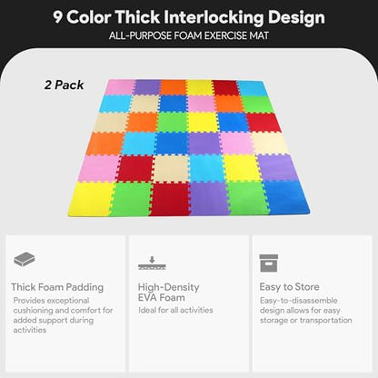 BalanceFrom Play Tile Mat 0.4 Inch Thick, EVA Interlocking Foam Floor