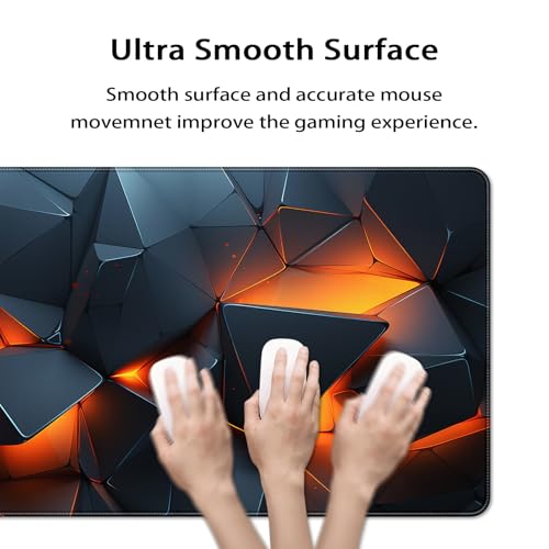 35.4 x 15.7 in, XXL Large Mouse Pad for Desk, Extended Keyboard Mouse Mat for Computer Office, Big Mouse pad with Stitched Edges, Gaming Pc-Abstract Lines on a Black - color: Abstract Space Tearing