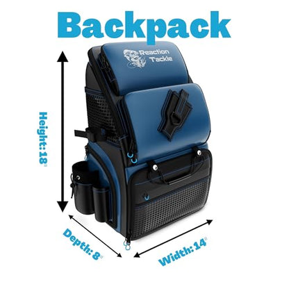 Reaction Tackle Fishing Tackle Bag – Salt Water Resistant Fishing Bag, 1000D PVC Waterproof Material, Tackle Box Organizer with Dividers for 3600 or 3700 Trays - color: E: Backpack (without trays)