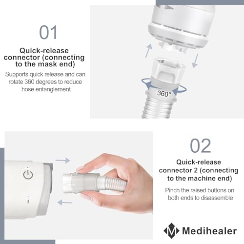 Replacement CPAP Tubing for AirMini with Humi DX,Including Tube Compatible with Airmini P10/N20/F20 & 6 Humi DX Compatible with N20/P10 Connector for AirMini,Great-Value CPAP Supplies by Medihealer